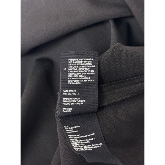 COS Dress 4 Womens Black Wool Sweetheart Sleeveless Midi Maxi - Picture 8 of 8